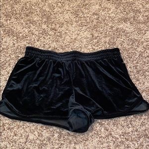 velvet black shorts